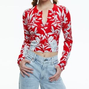 Alice + Olivia Carson Cardigan | Red | Small